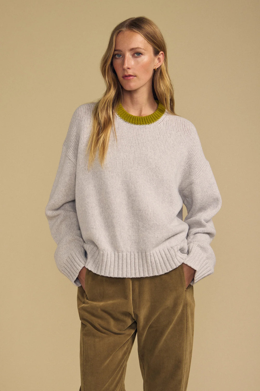 CALEN COZY KASHMIR AIR SWEATER (LIGHT HEATHER) - VELVET