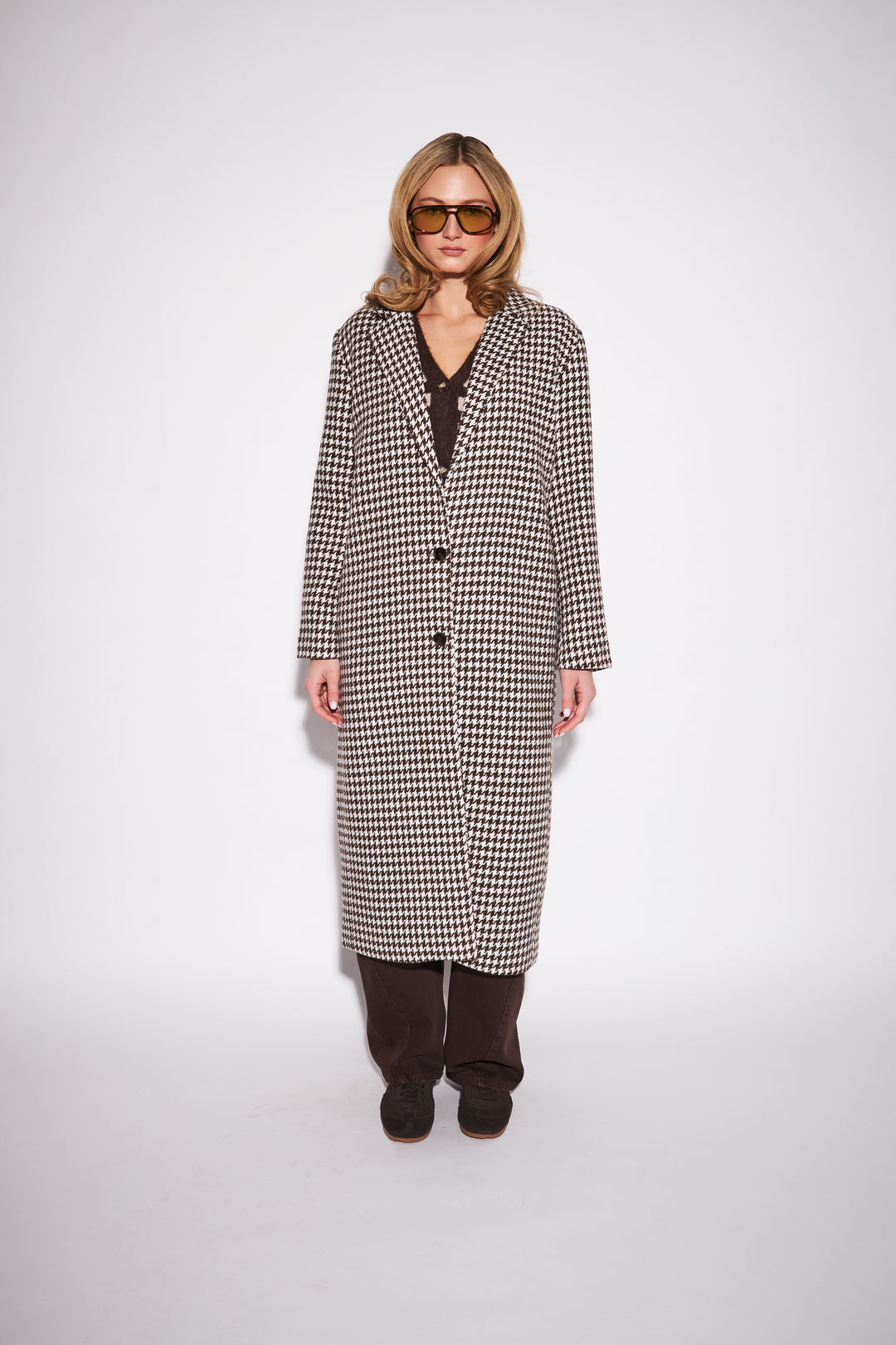 SOFIA COAT (ESPRESSO HOUNDSTOOTH) - JOHN + JENN