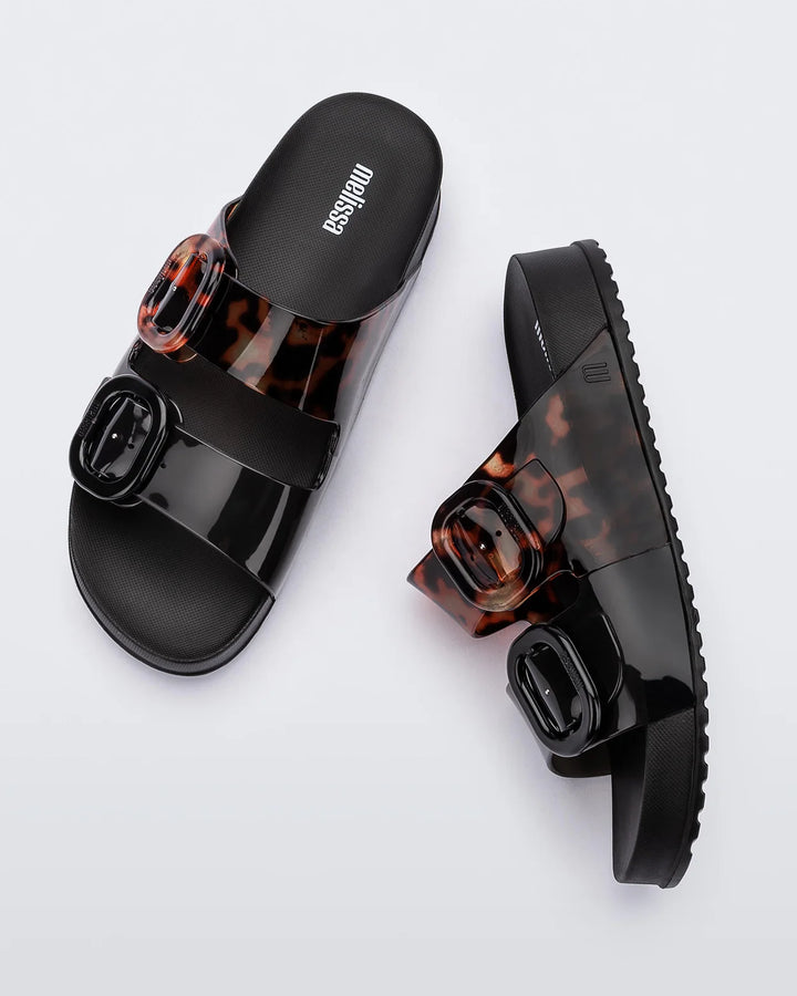COZY SLIDE (BLACK/CLEAR TORTOISE) - MELISSA