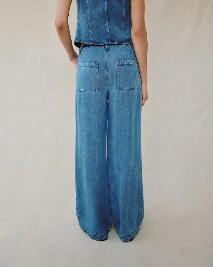 DRAWSTRING JEAN (MEDIUM VINTAGE WASH) - BELLA DAHL