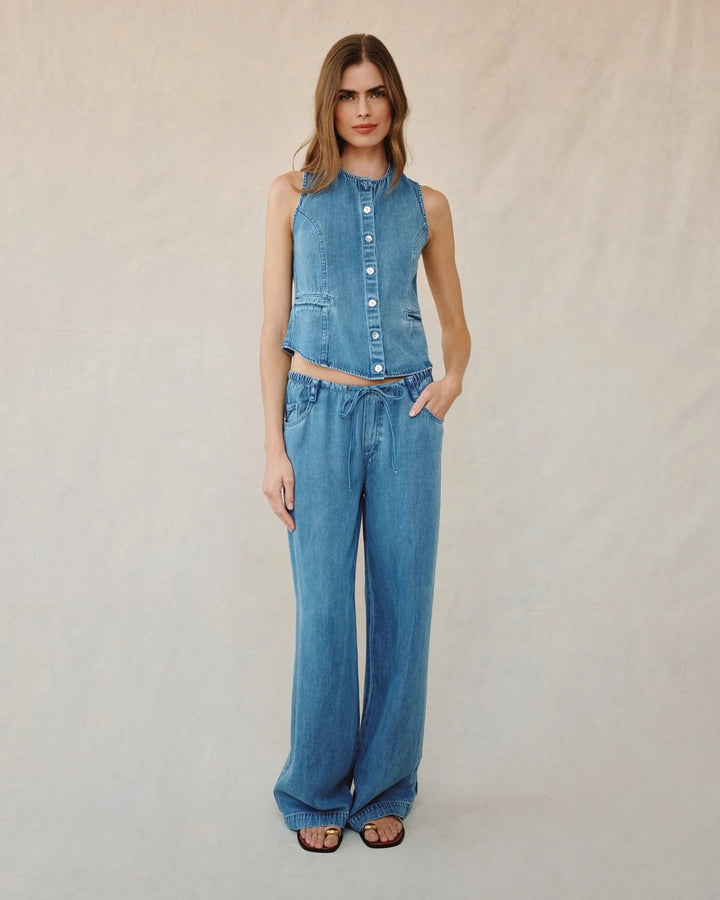 DRAWSTRING JEAN (MEDIUM VINTAGE WASH) - BELLA DAHL