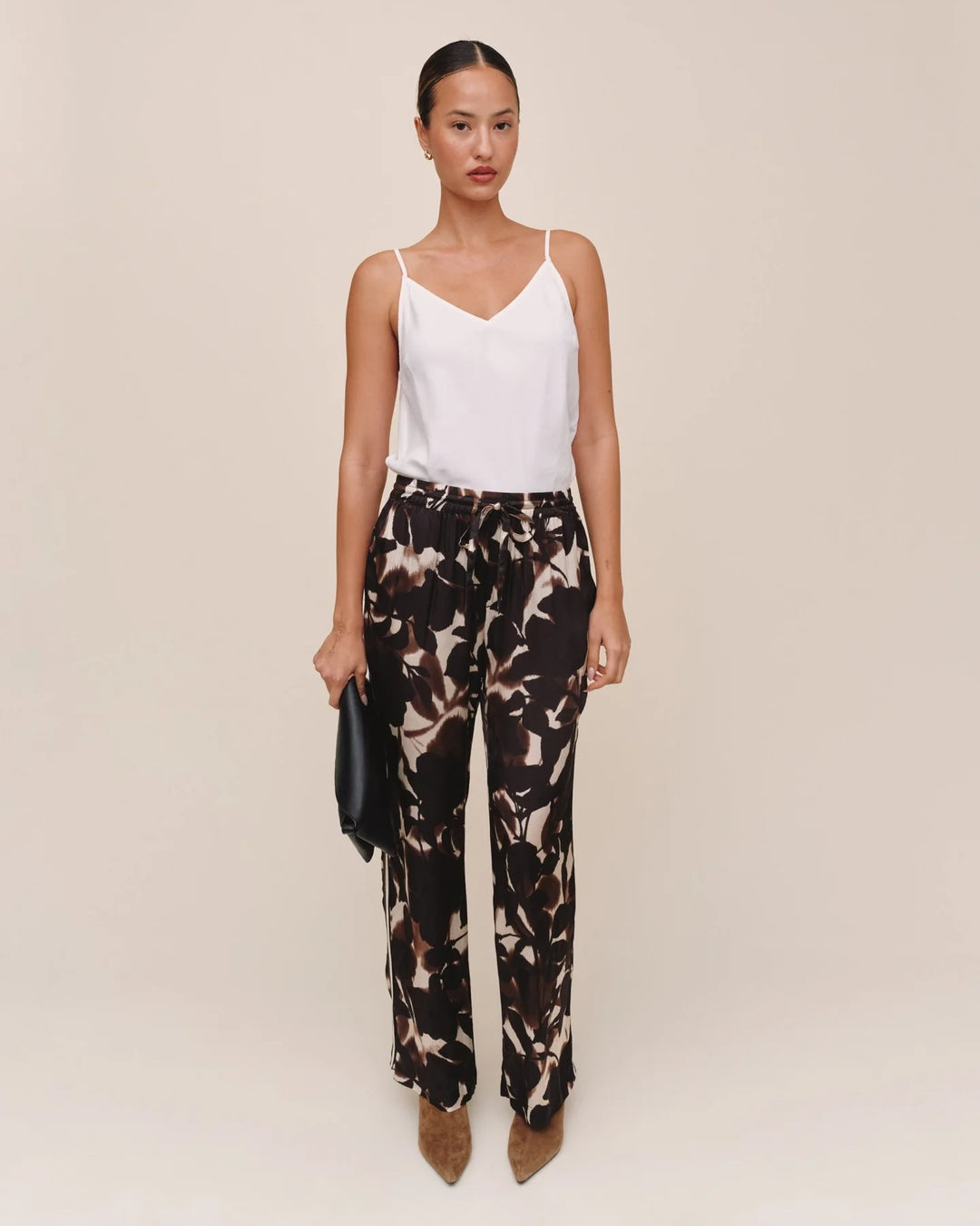 DRESSED UP TRACK PANT W/ STRIPE (SHADOW FLORAL PRINT) - BELLA DAHL
