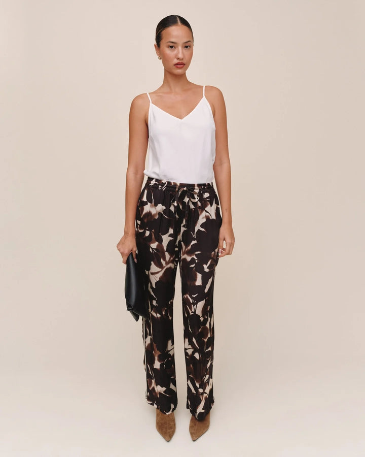 DRESSED UP TRACK PANT W/ STRIPE (SHADOW FLORAL PRINT) - BELLA DAHL