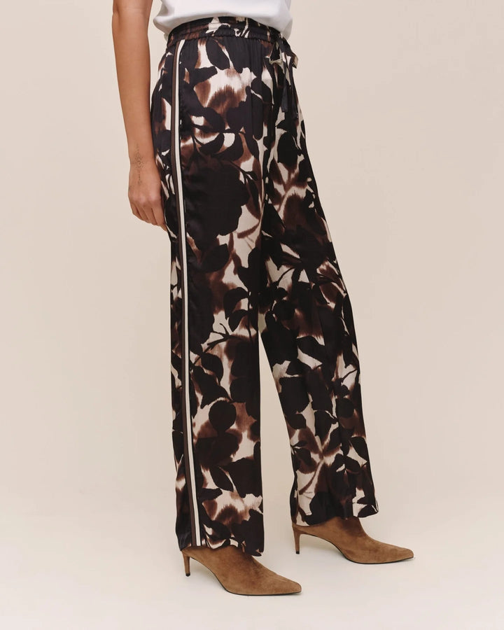 DRESSED UP TRACK PANT W/ STRIPE (SHADOW FLORAL PRINT) - BELLA DAHL