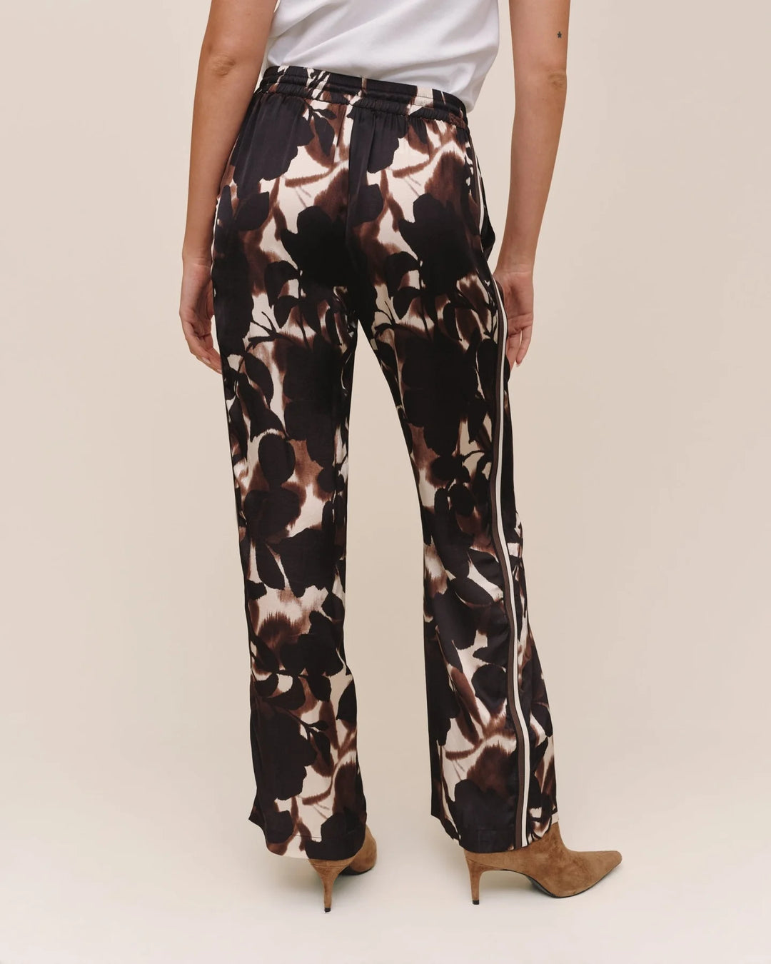 DRESSED UP TRACK PANT W/ STRIPE (SHADOW FLORAL PRINT) - BELLA DAHL