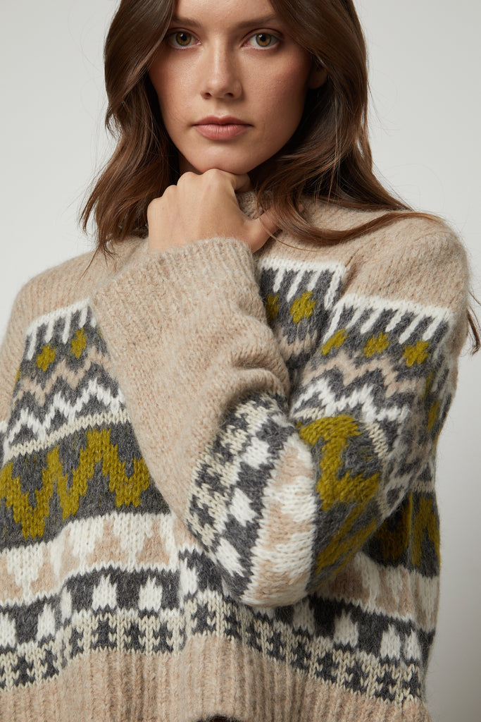 MAKENZIE FAIR ISLE SWEATER - VELVET
