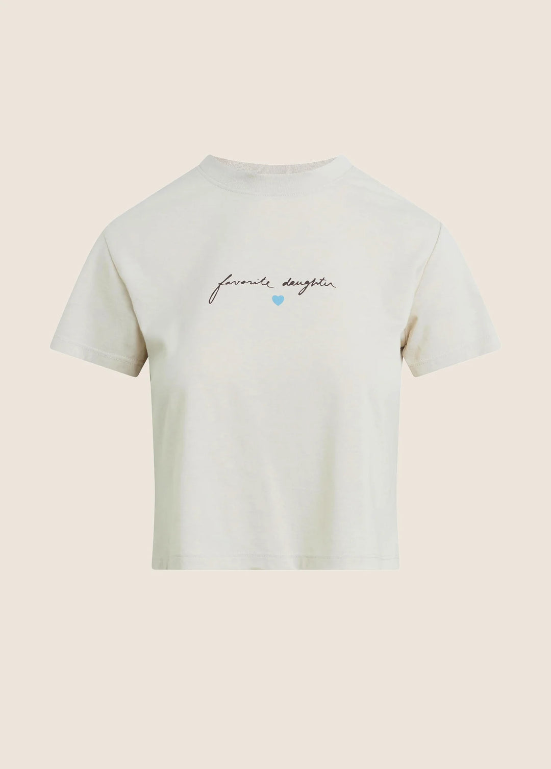 CROPPED SIGNATURE CHEST TEE(PUMICE ESPRESSO) - FAVORITE DAUGHTER
