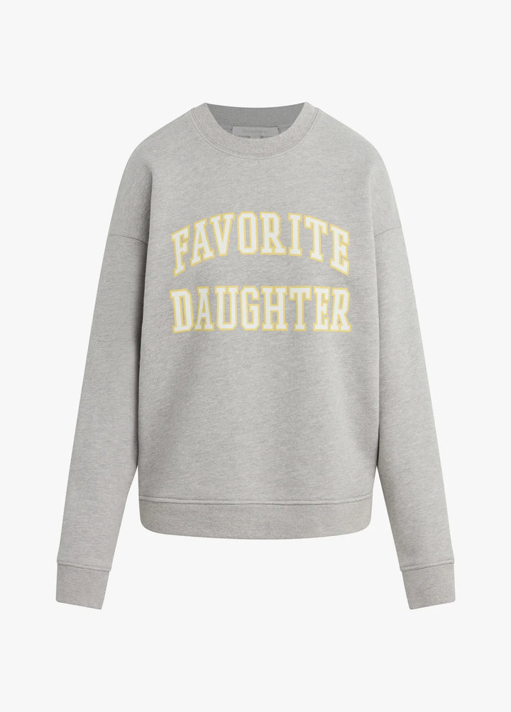 THE COLLEGIATE SWEATSHIRT (HEATHER GREY/GOLDEN) - FAVORITE DAUGHTER