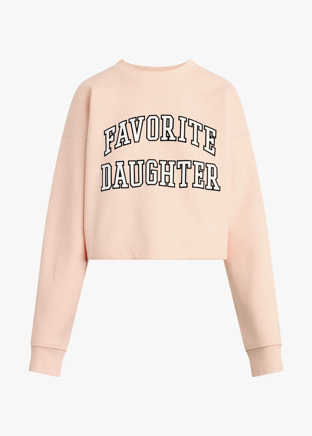 THE CROPPED COLLEGIATE SWEATSHIRT (PINK/WHITE) - FAVORITE DAUGHTER