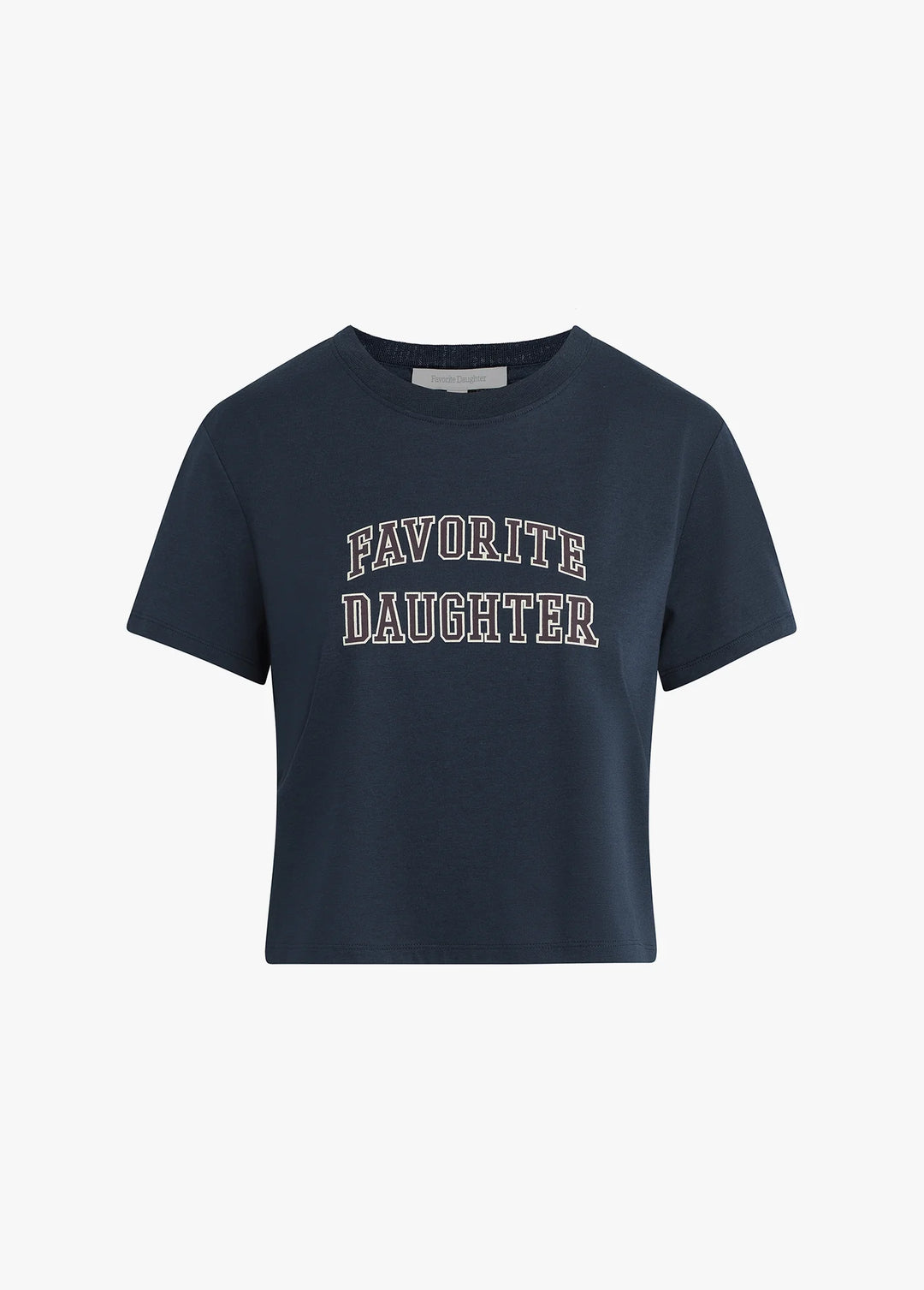 CROPPED COLLEGIATE TEE (NAVY/BURGUNDY) - FAVORITE DAUGHTER