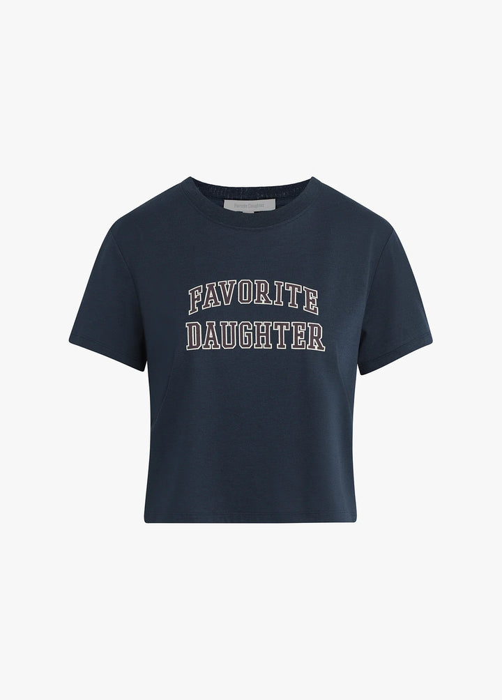 CROPPED COLLEGIATE TEE (NAVY/BURGUNDY) - FAVORITE DAUGHTER