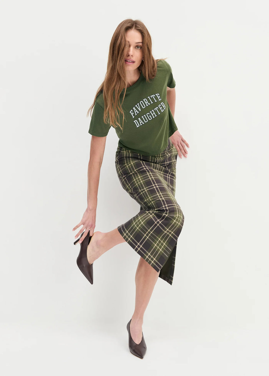 CROPPED COLLEGIATE TEE (SMOKETREE/GARDENIA) - FAVORITE DAUGHTER