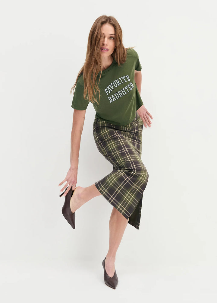 CROPPED COLLEGIATE TEE (SMOKETREE/GARDENIA) - FAVORITE DAUGHTER