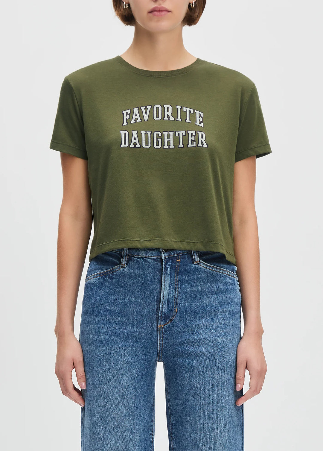 CROPPED COLLEGIATE TEE (SMOKETREE/GARDENIA) - FAVORITE DAUGHTER