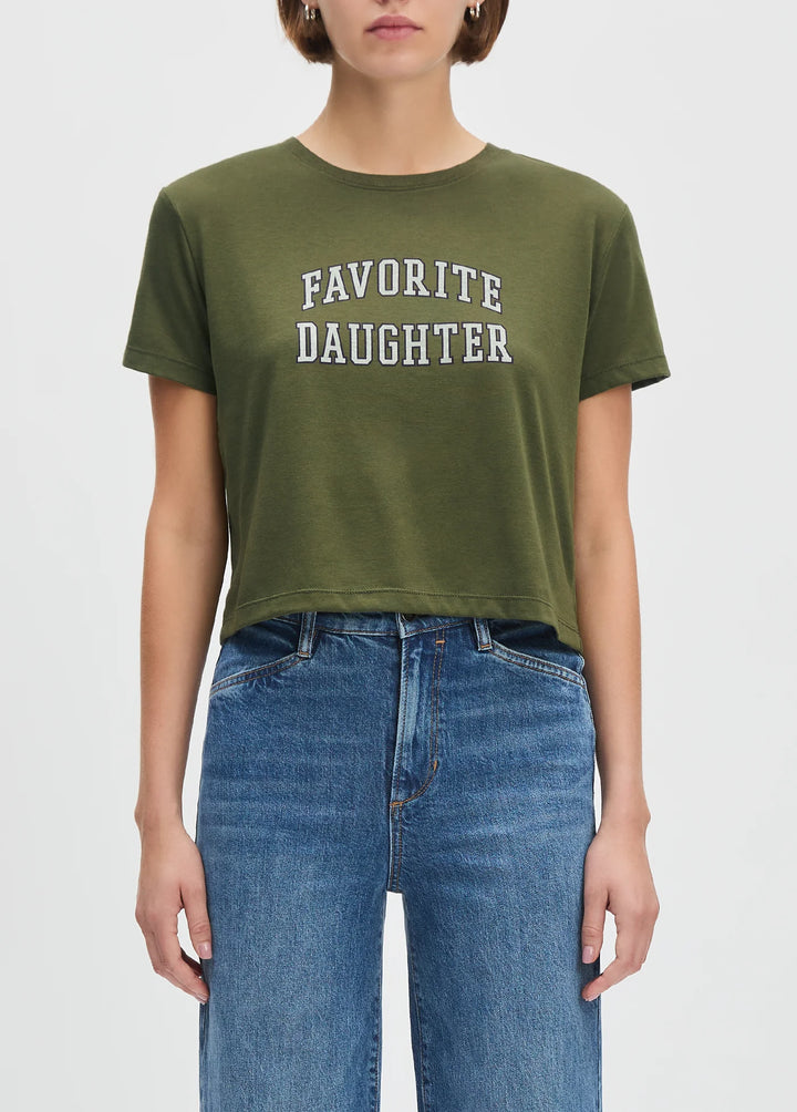 CROPPED COLLEGIATE TEE (SMOKETREE/GARDENIA) - FAVORITE DAUGHTER