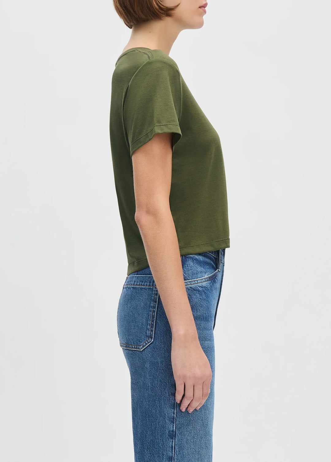CROPPED COLLEGIATE TEE (SMOKETREE/GARDENIA) - FAVORITE DAUGHTER