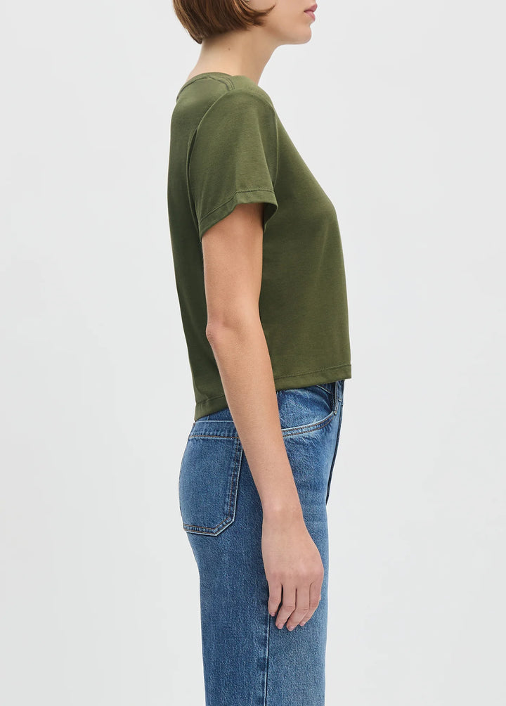 CROPPED COLLEGIATE TEE (SMOKETREE/GARDENIA) - FAVORITE DAUGHTER
