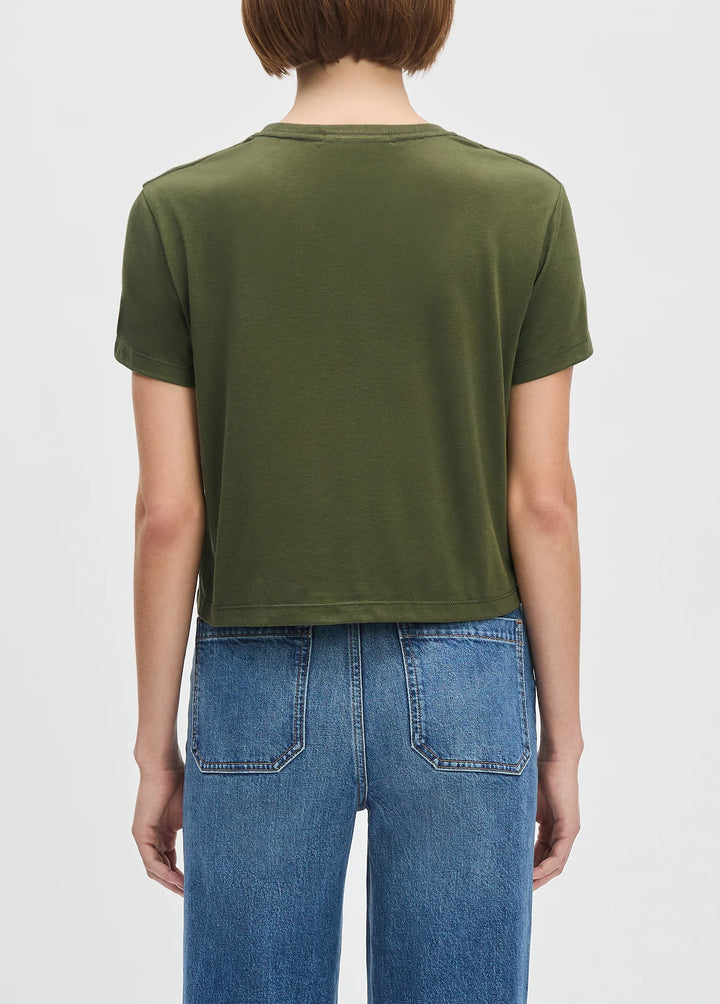 CROPPED COLLEGIATE TEE (SMOKETREE/GARDENIA) - FAVORITE DAUGHTER