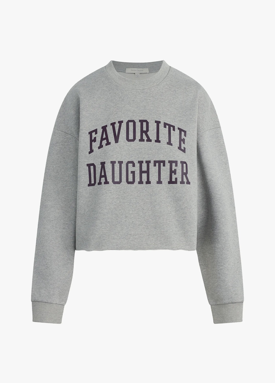 THE CROPPED COLLEGIATE SWEATSHIRT (GREY/BURGUNDY) - FAVORITE DAUGHTER