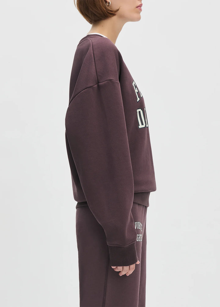 THE COLLEGIATE SWEATSHIRT (BURGUNDY/GARDENIA) - FAVORITE DAUGHTER