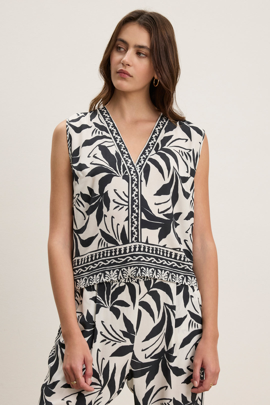 LINDSAY FIJI PRINT TOP - VELVET