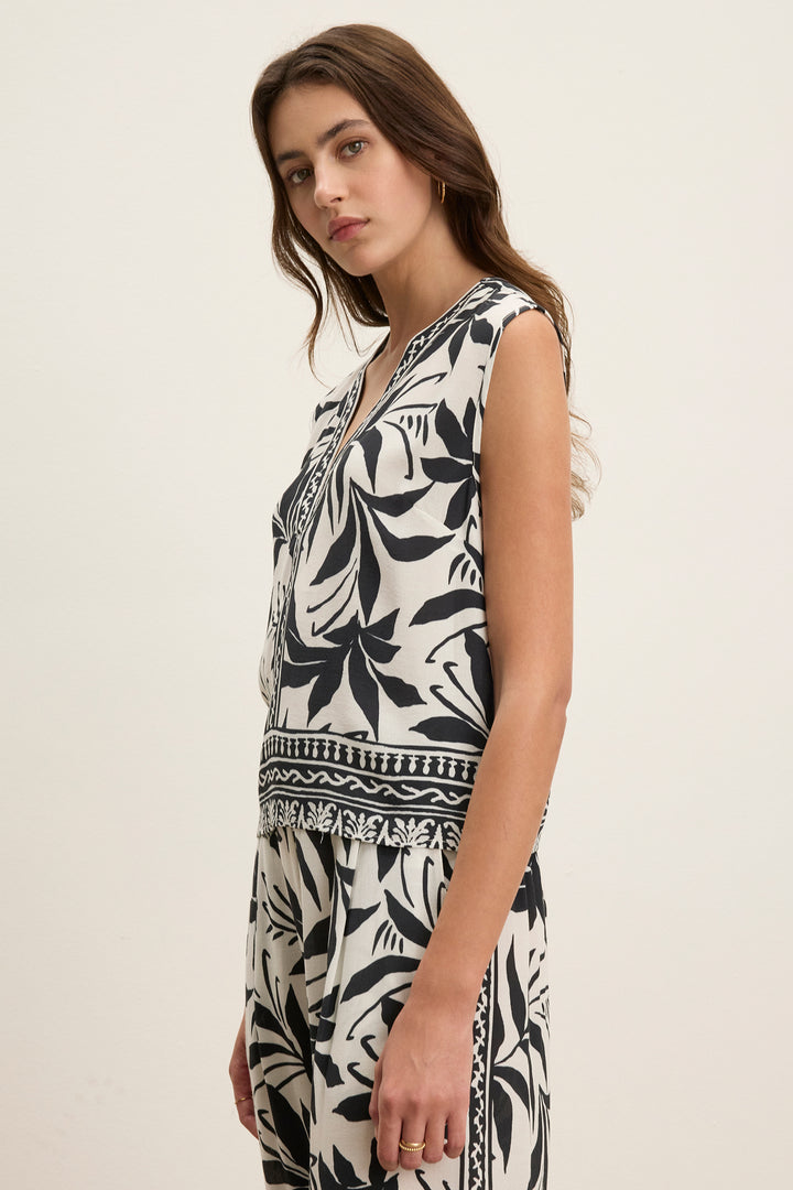 LINDSAY FIJI PRINT TOP - VELVET
