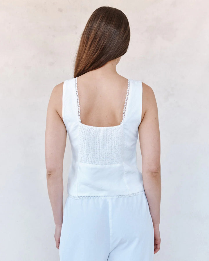 FITTED BODICE TOP WITH SMOCKED BACK - BELLA DAHL