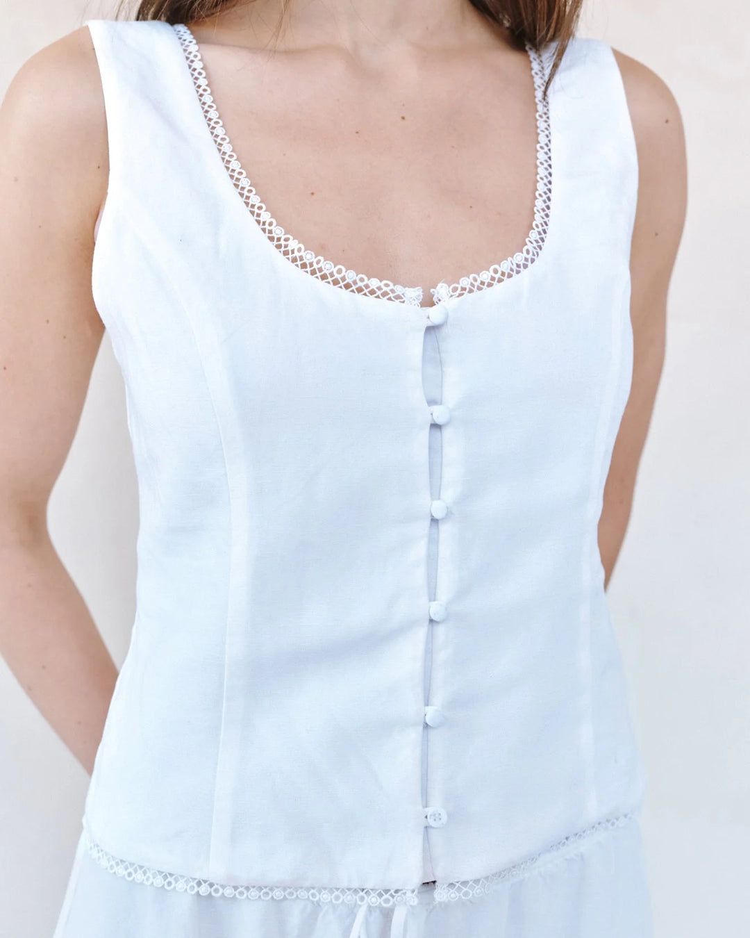 FITTED BODICE TOP WITH SMOCKED BACK - BELLA DAHL