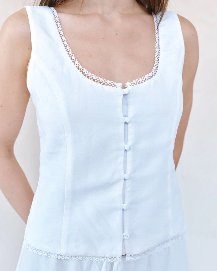 FITTED BODICE TOP WITH SMOCKED BACK - BELLA DAHL