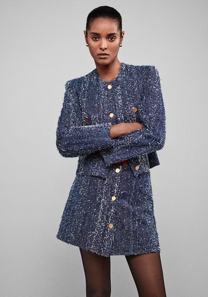 DENIM BOUCLE JACKET - FRAME