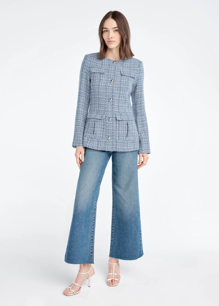 THE SPENCER JACKET (SKY BLUE TWEED) - FAVORITE DAUGHTER