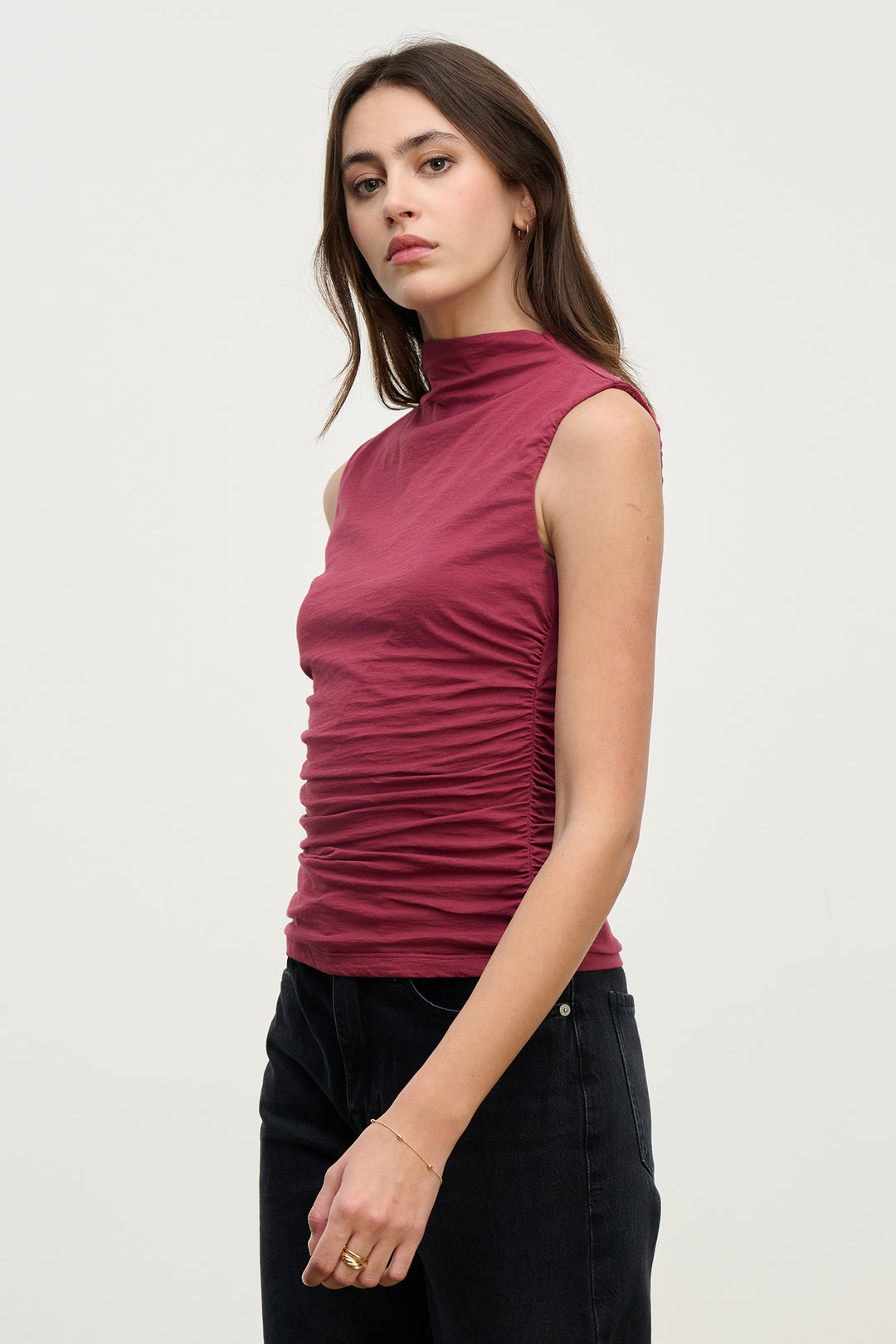 MADELINE GAUZY WHISPER NOVELTY TOP - VELVET