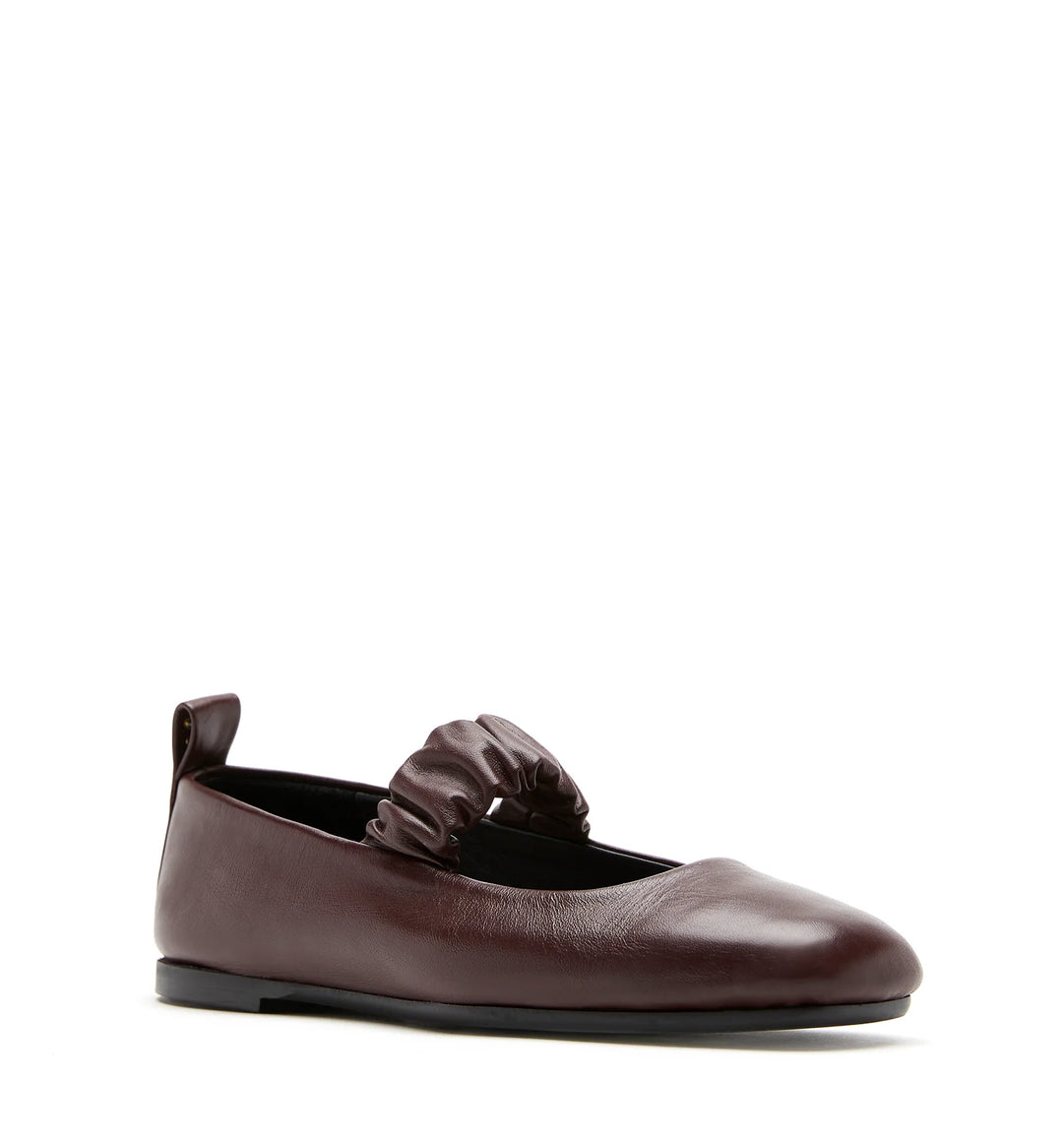 GRACIE SHEARLING-LINED MARY JANE FLATS (BORDEAUX) - LA CANADIENNE