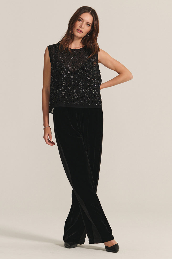 SERENA SEQUIN TOP - VELVET
