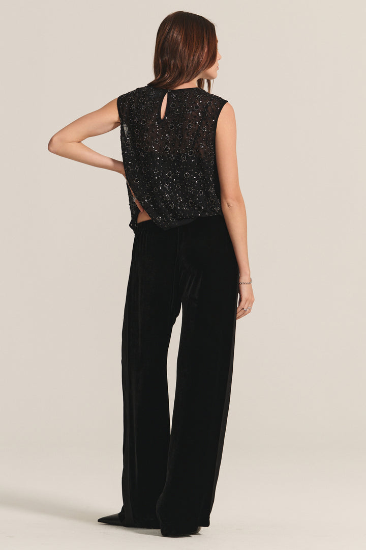 SERENA SEQUIN TOP - VELVET