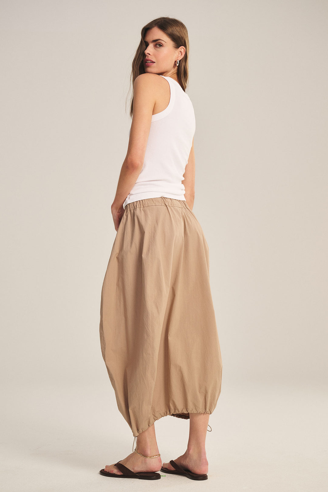 HOLLIS POPLIN MIX MEDIA SKIRT (SAHARA) - VELVET