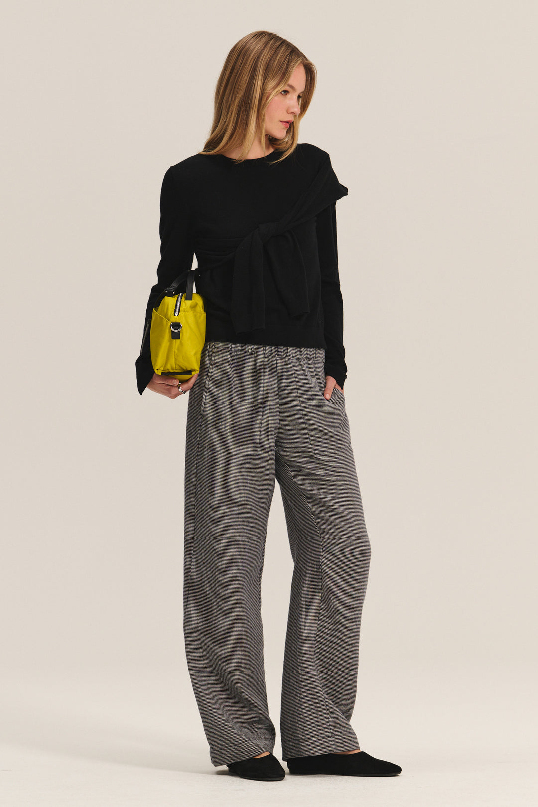 BRAYLEN HOUNDSTOOTH DUAL GUAZE PANT - VELVET