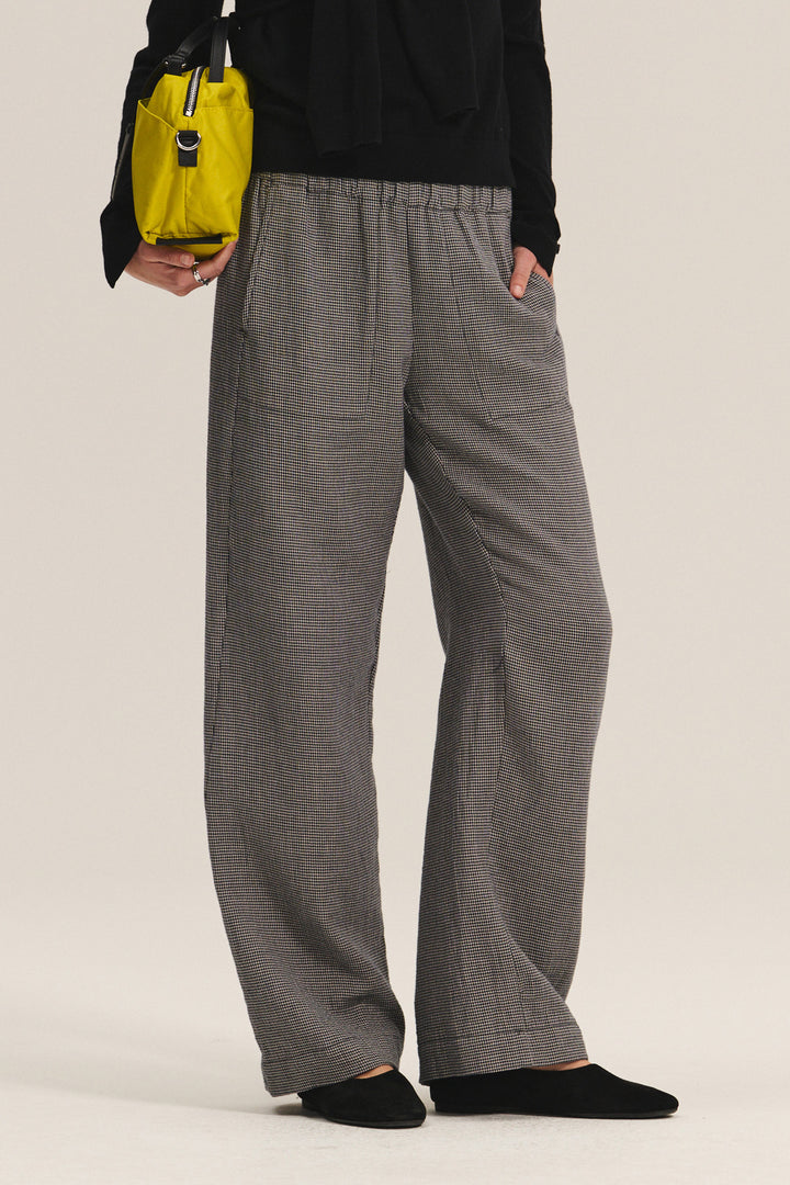 BRAYLEN HOUNDSTOOTH DUAL GUAZE PANT - VELVET