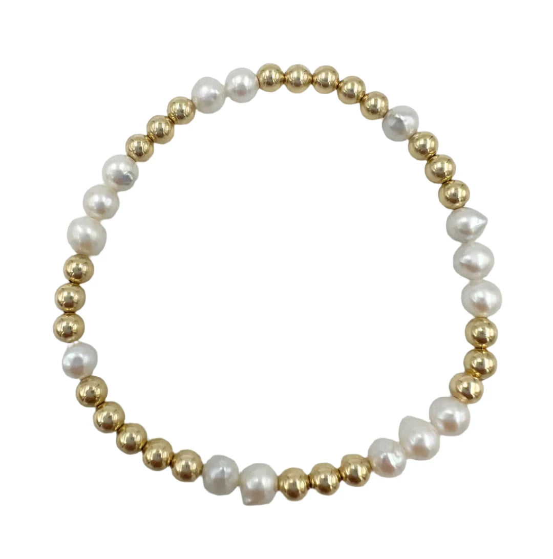 14K GOLD FILLED WITH FRESHWATER PEARLS BRACELET - SASKIA DEVRIES