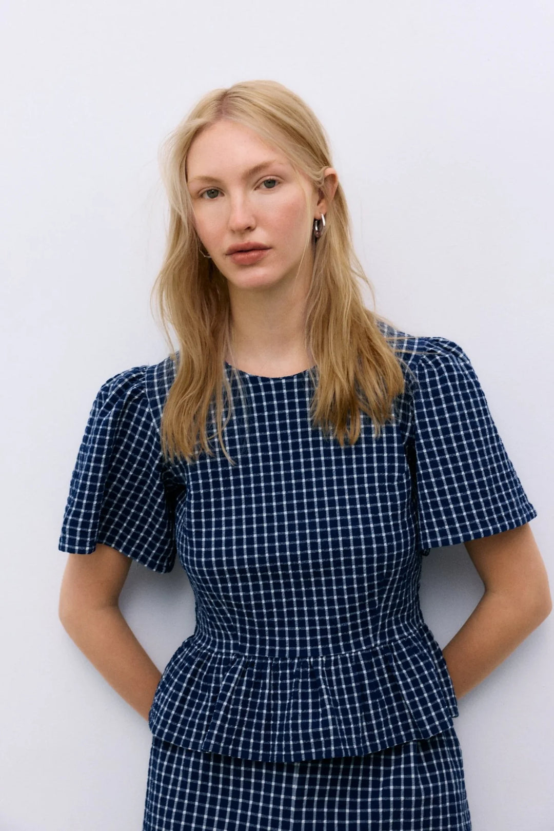JASMINE TOP (SUMMER MIDNIGHT CHECK) - NEW SOCIETY