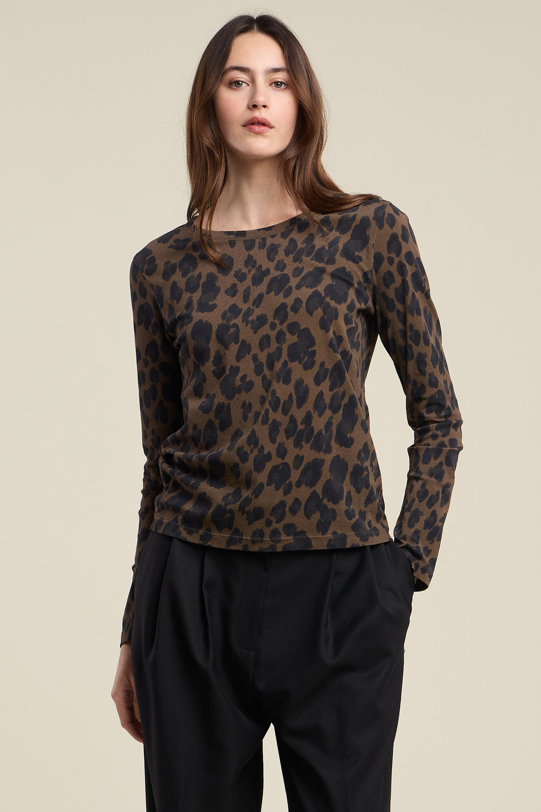 GALENNA JERSEY LEOPARD PRINT TOP (MULTI) - VELVET