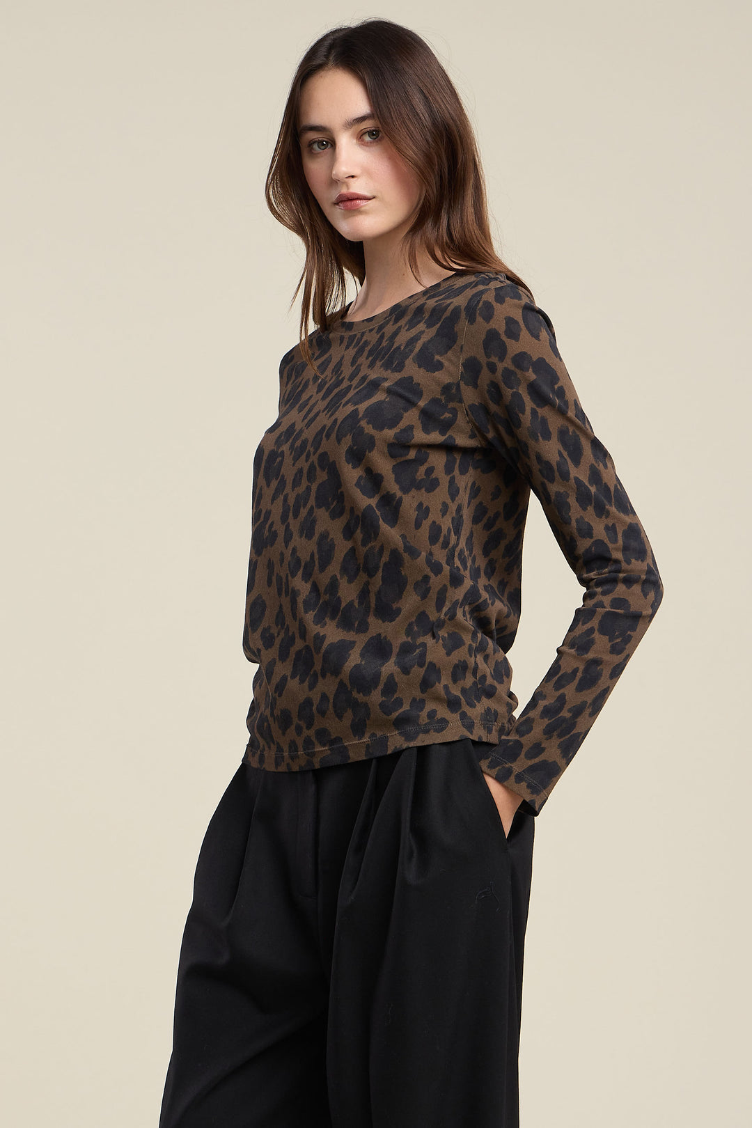 GALENNA JERSEY LEOPARD PRINT TOP (MULTI) - VELVET