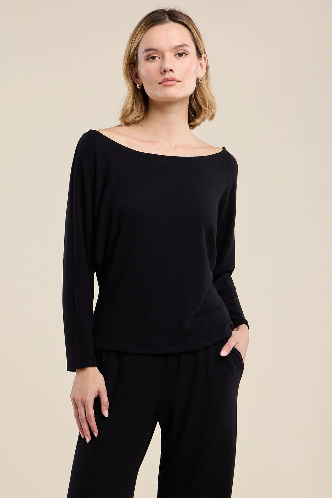 CECILIA KASHMIR KNIT TOP (BLACK) - VELVET