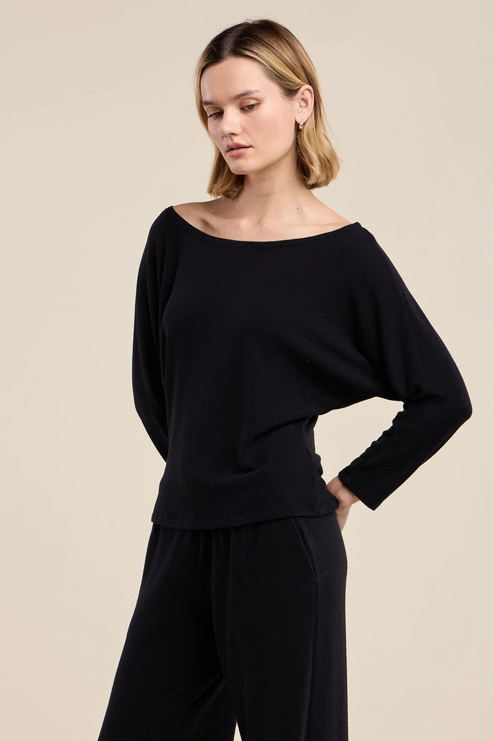 CECILIA KASHMIR KNIT TOP (BLACK) - VELVET