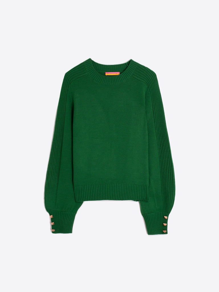 BALLOON SLEEVE SWEATER (EMERALD) - VILAGALLO
