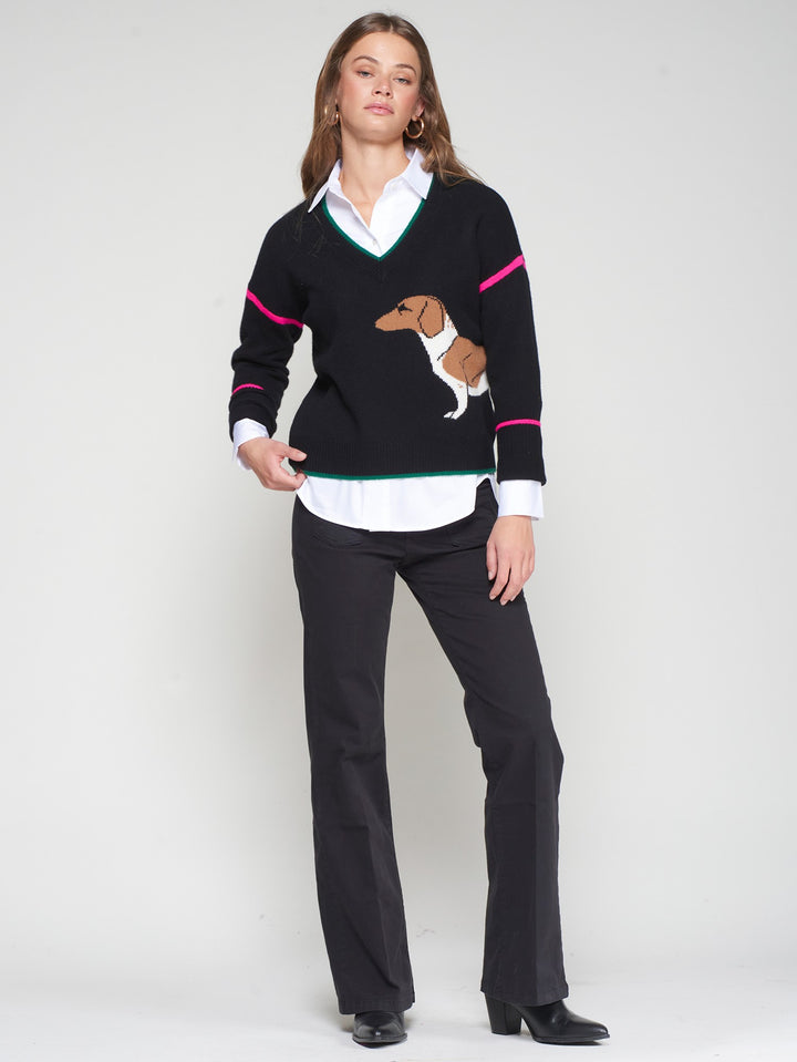 BLACK DACHSHUND SWEATER - VILAGALLO