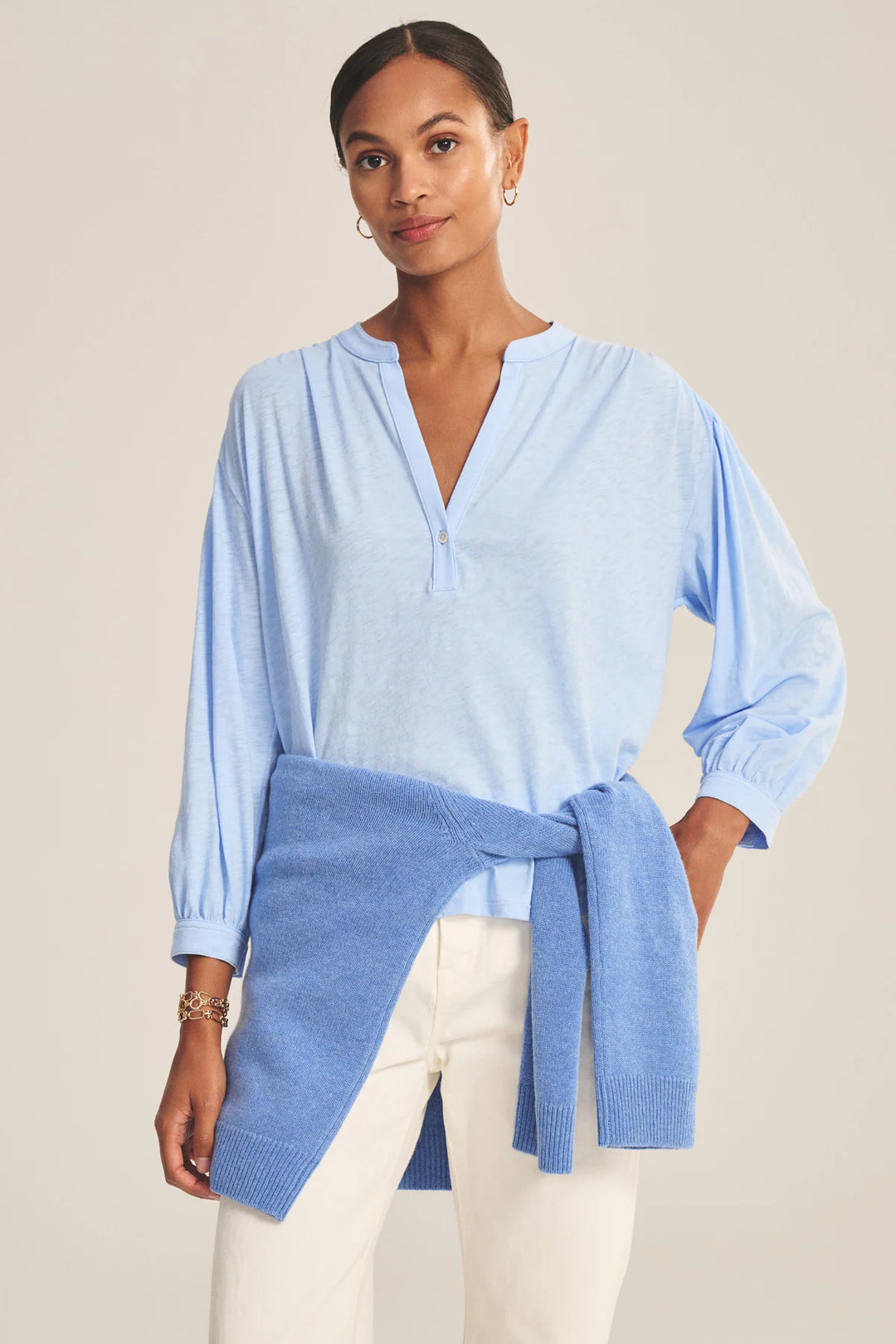 KNOX COTTON SLUB TOP (SAILBOAT) - VELVET