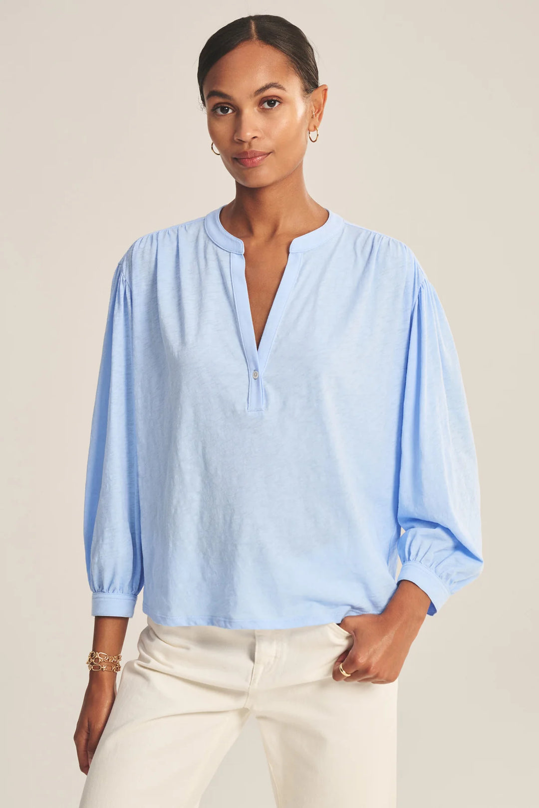KNOX COTTON SLUB TOP (SAILBOAT) - VELVET