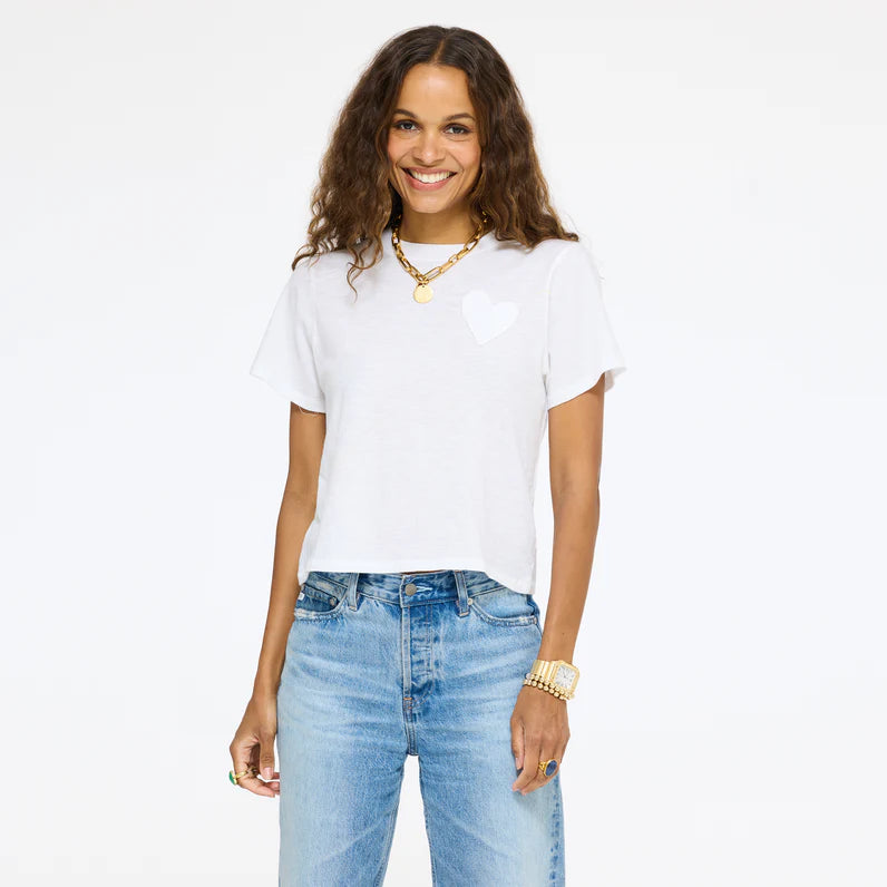 SLUB COTTON TEE (WHITE) - KERRI ROSENTHAL