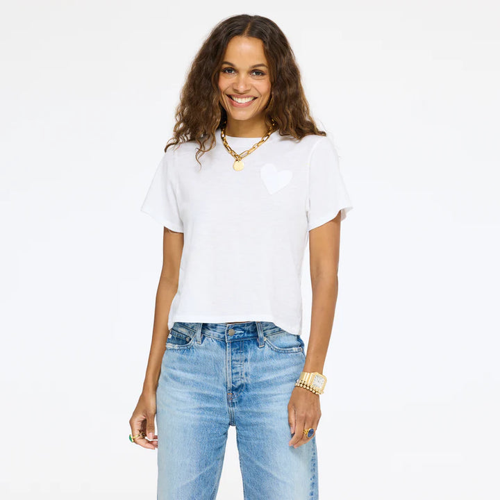 SLUB COTTON TEE (WHITE) - KERRI ROSENTHAL